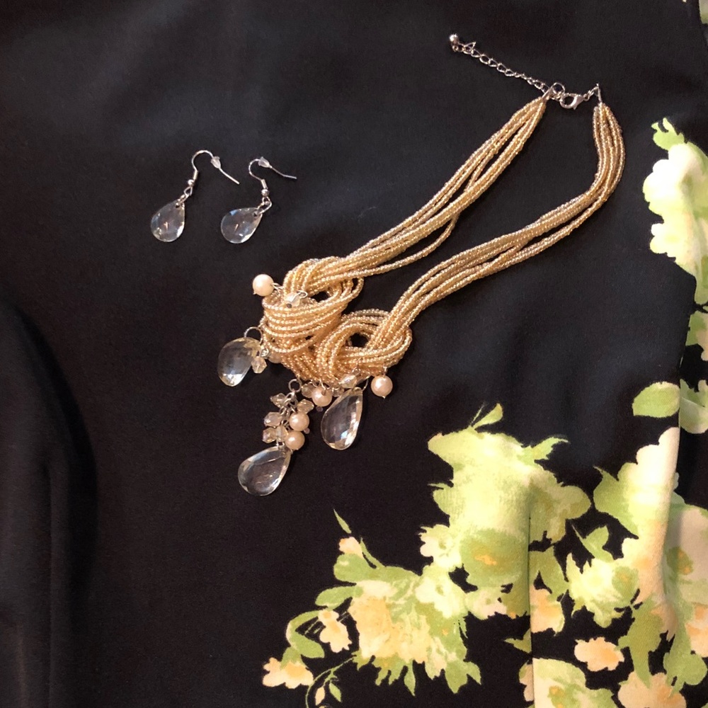 Beautiful fashion necklace and earrings set